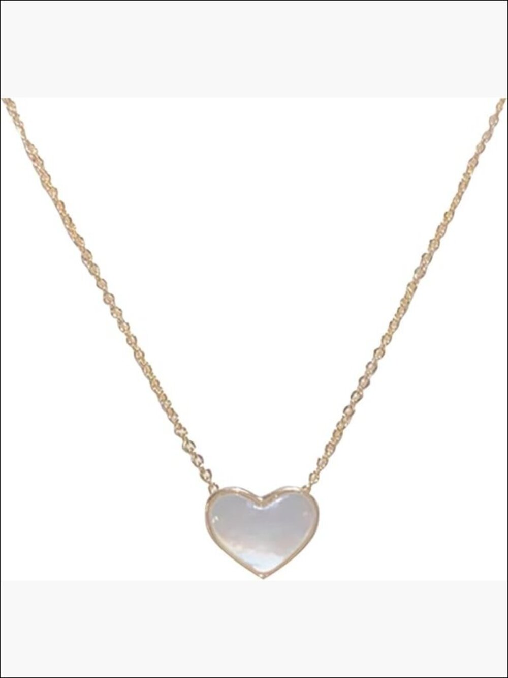 Gold Plated Mother of Pearl Heart Pendant Necklace, Dainty Layering Jewelry